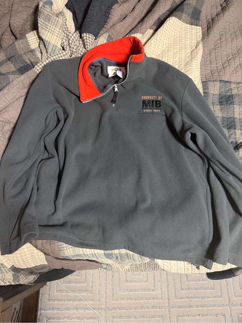 Vintage Universal Studios Men in Black Alien Attack 1/4 Zip Fleece Jacket